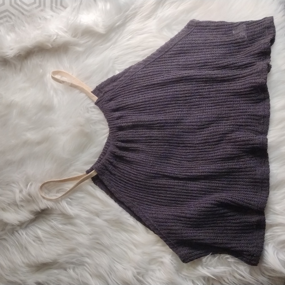 audrey knit crop top charcoal gray sz M
